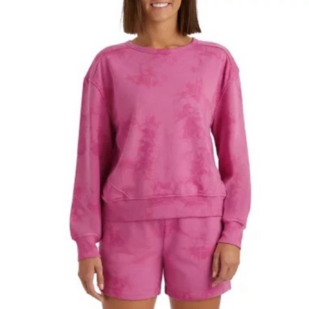 Member’s Mark Pink Tie Dye Relaxed Fit Drop Shoulder Sweatshirt Size S